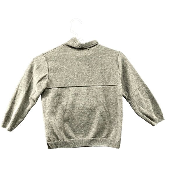 Zara Boys Size 4T Green Sweater Olive Green Zip Pocket Knit Pullover Sporty - Picture 2 of 8